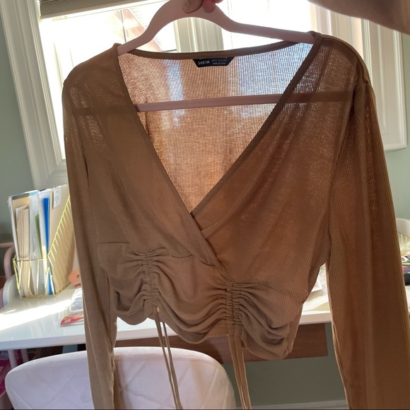 SHEIN Tops - Shein cropped long sleeve top Size XL